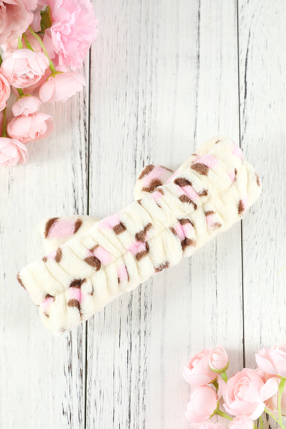 Fuzzy Pink Leopard Bowknot Hairband